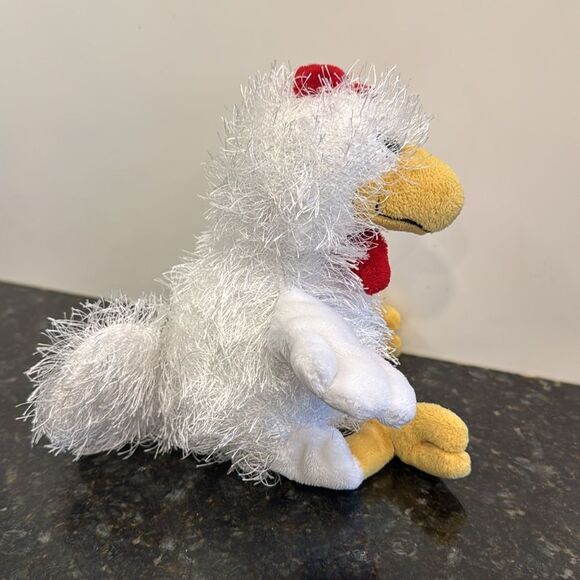 Ganz Webkinz White Fluffy Chicken Plush Stuffed Animal HM205 No Code - Picture 5 of 7